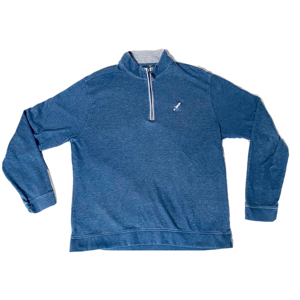 Johnnie O Men's Long Sleeve 1/4 Quarter Zip Pullover Sweatshirt XL Blue Men's